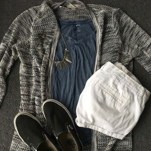 Black and white patterned cardigan